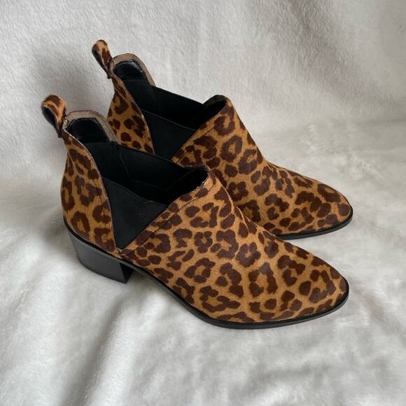 1. State Cheetah Print Ankle Genuine Fur Boots - Picture 1 of 9